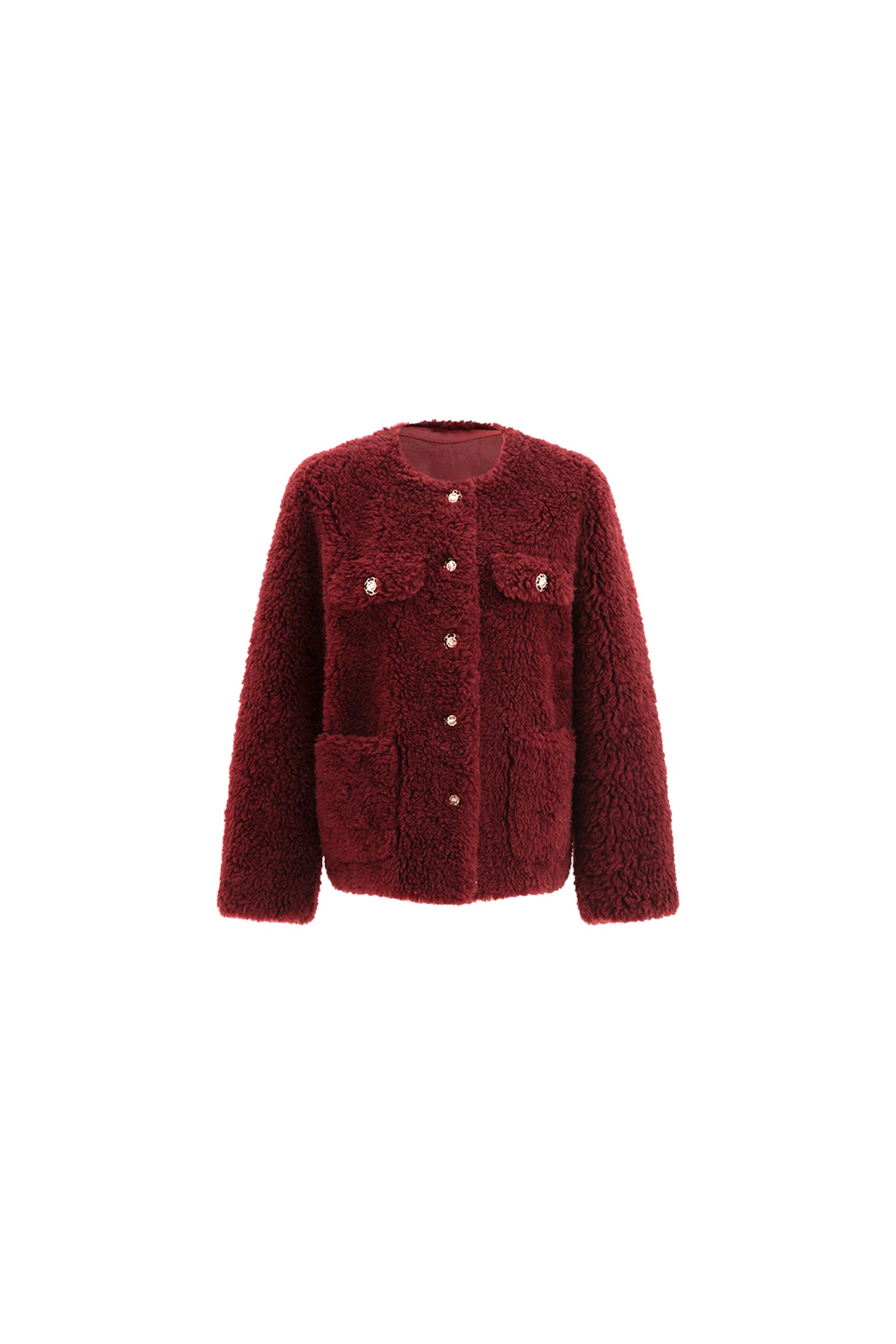 KAMILAN Women's Shearling Short Coat – 2025 Winter New Warm Faux Fur Sheepskin Jacket