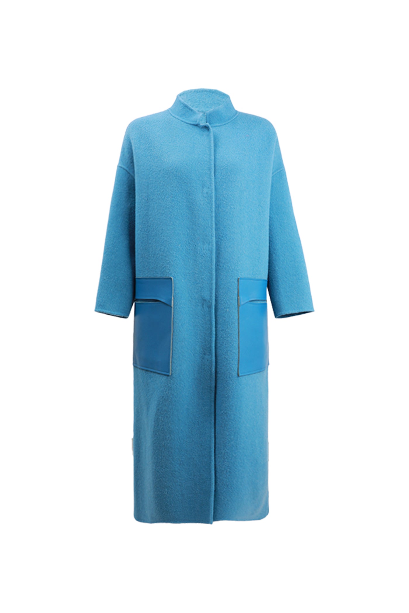 KAMILAN sheepskin splicing wool coat female autumn 2025 new long wool double-sided coat coat.