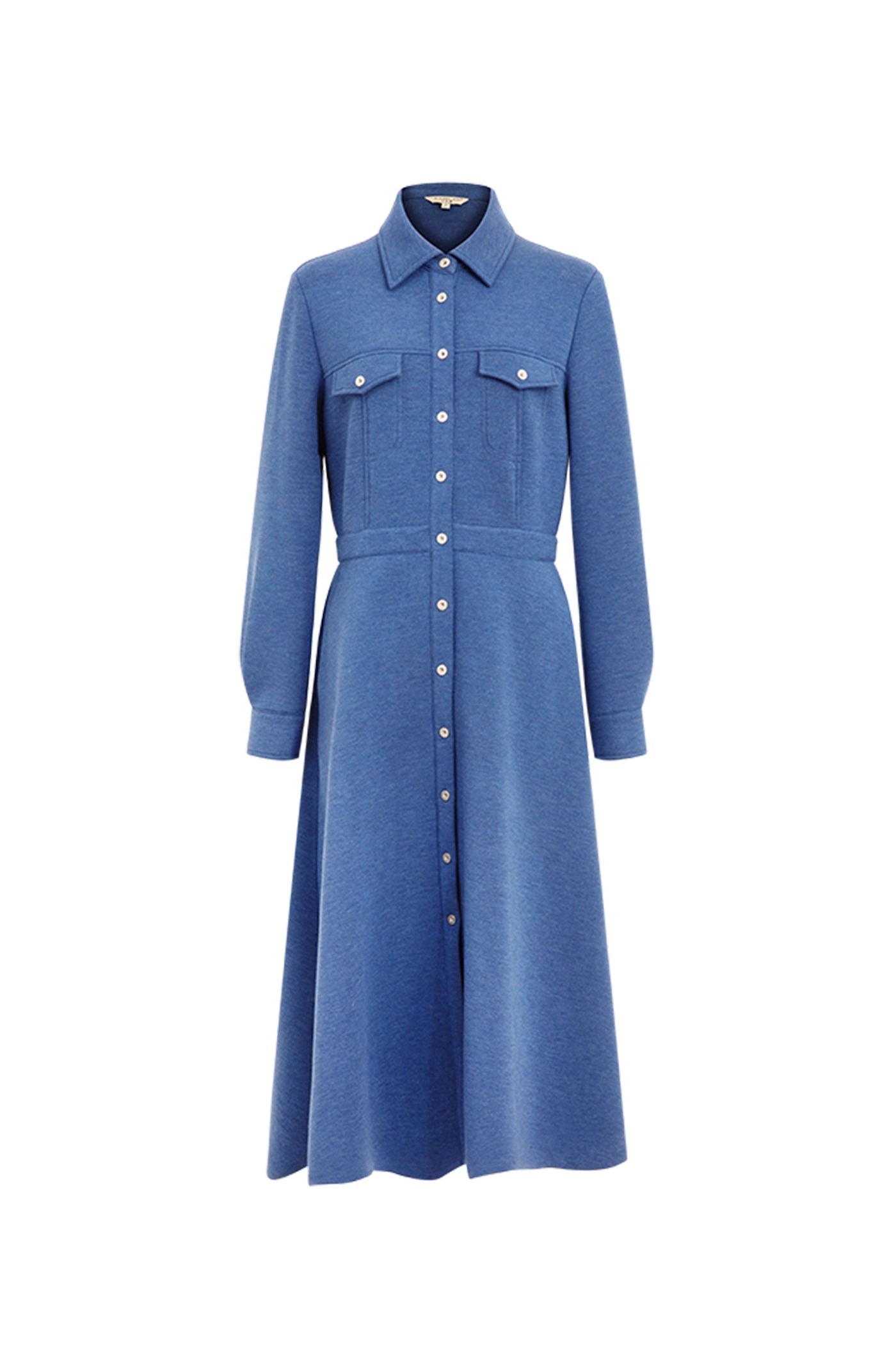 KAMILAN Women's High-Waisted Shirt Dress – 2024 Autumn/Winter Collection, Waist-Defining Midi A-Line Dress