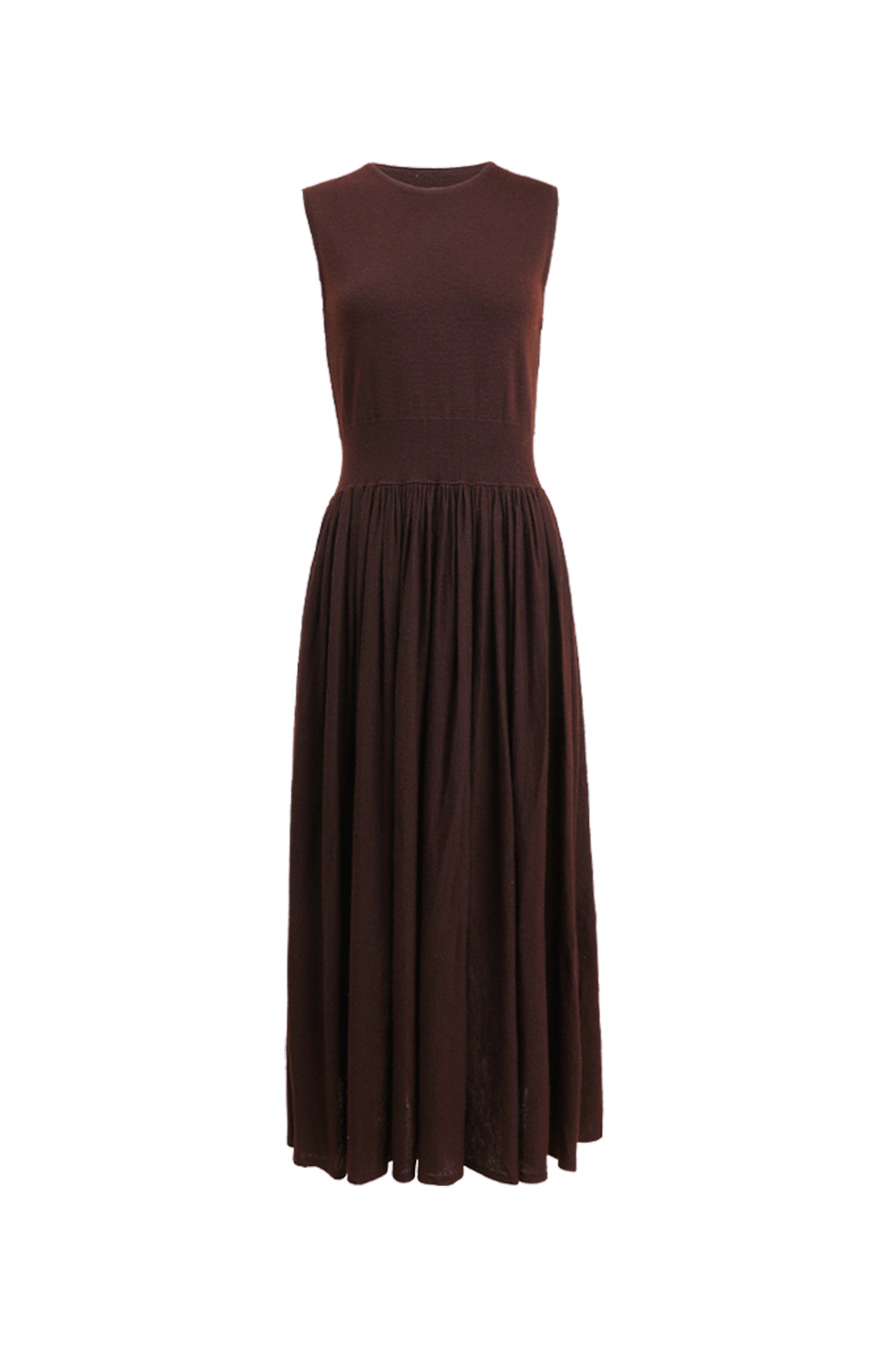 KAMILAN Women's Wool Knit Patchwork Sleeveless Dress | 2025 Fall Elegant Mid-Length A-Line Slim Fit
