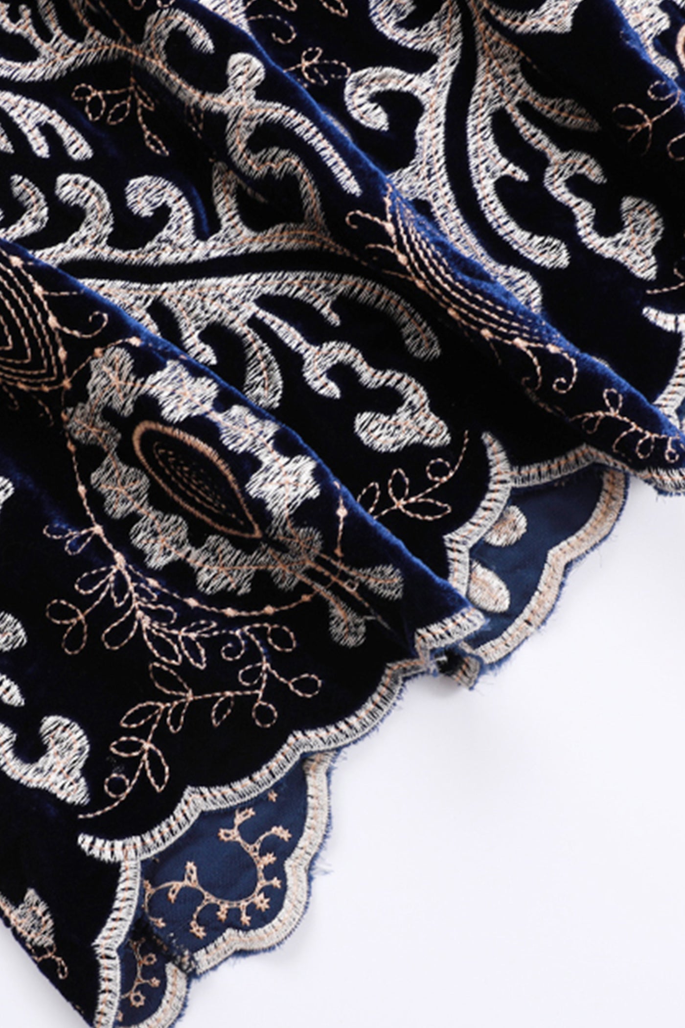KAMILAN Women's Elegant Vintage Embroidered Dress | High Waist A-Line Midi Dress with Long Sleeves – Fall Winter 2025